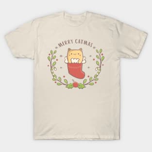 Merry Catmas cute Christmas kitty T-Shirt